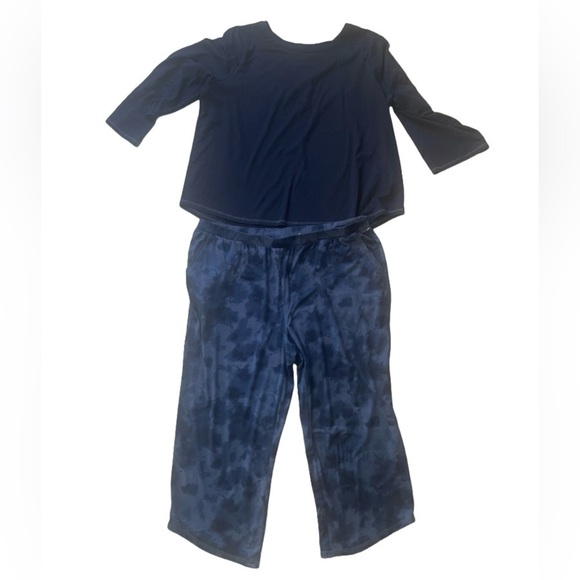 Anybody Brushed Jersey Printed Sleep Set Navy Tie Dye Size 1X Soft Comfy Pajamas - Picture 2 of 7